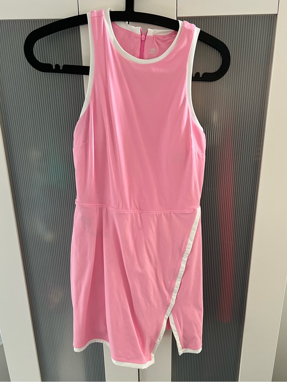 All in Motion Pink Athletic Tennis Dress with White Trim Size: Small